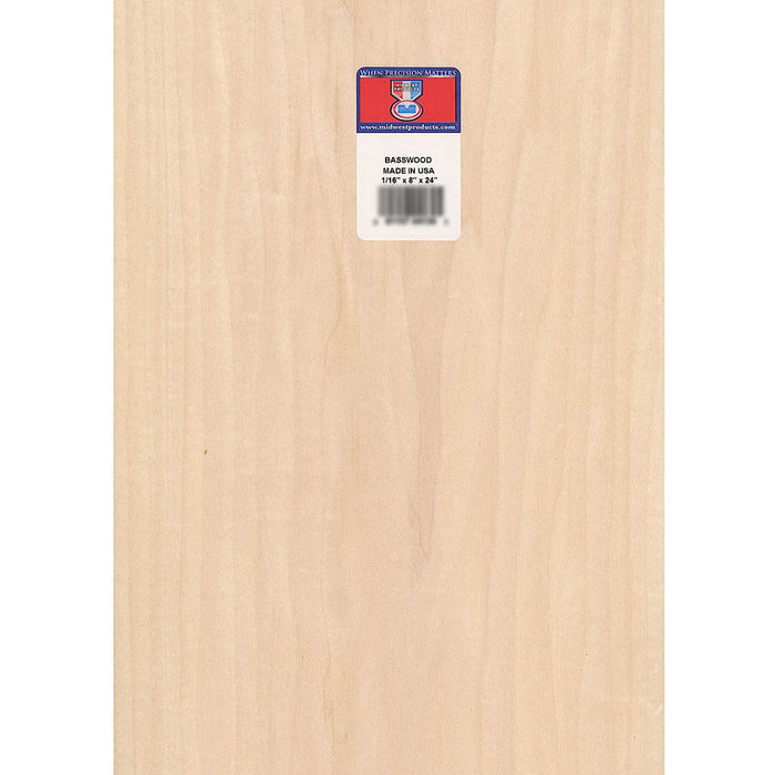Basswood Sheets 1/16 x 8 x 24