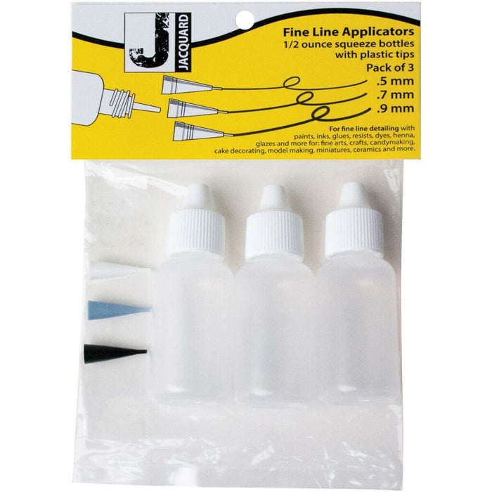 FINE LINE APPLICATORS WITH PLASTIC TIPS 1/2OZ 3CT