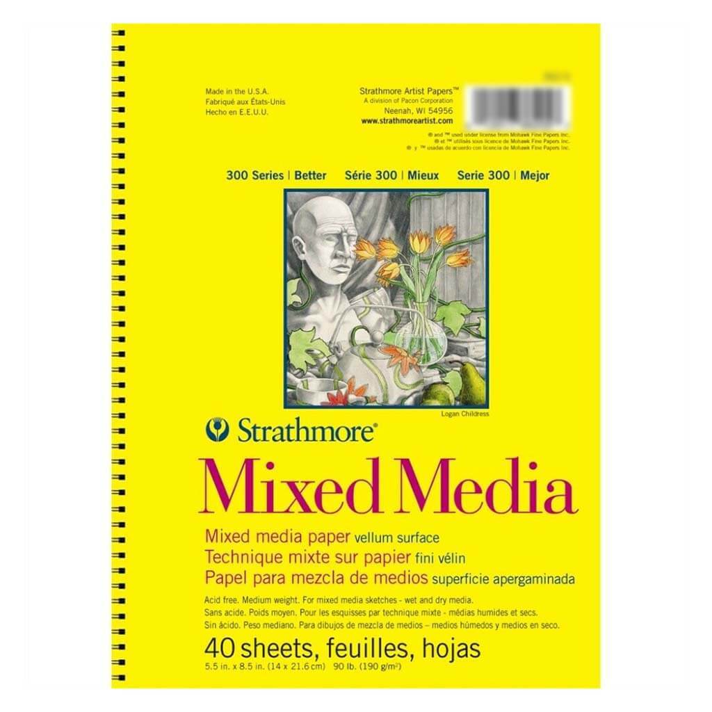Mixed Media Pad Vellum Spiralbound Sheet 40 5.5in X 8.5in