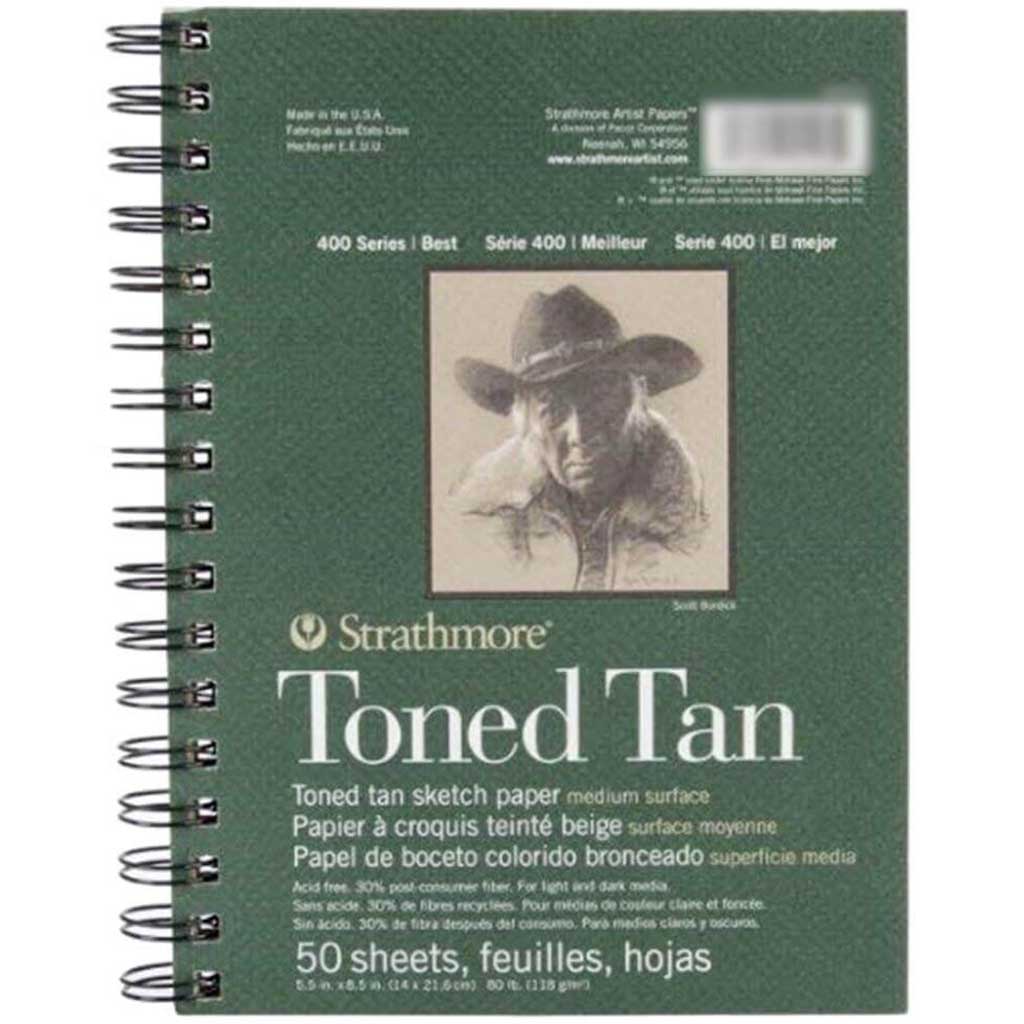 Strathmore 400 Series Recycled Toned Sketch Journal 50 Sheets, 8.5in x 5.5in