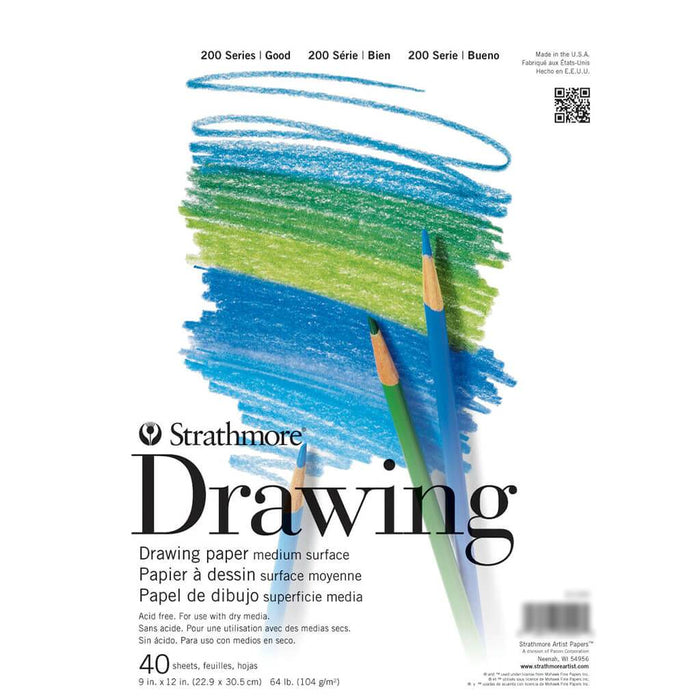 Strathmore 200 Series Drawing Paper Pad 9in x 12in, 40 Sheets