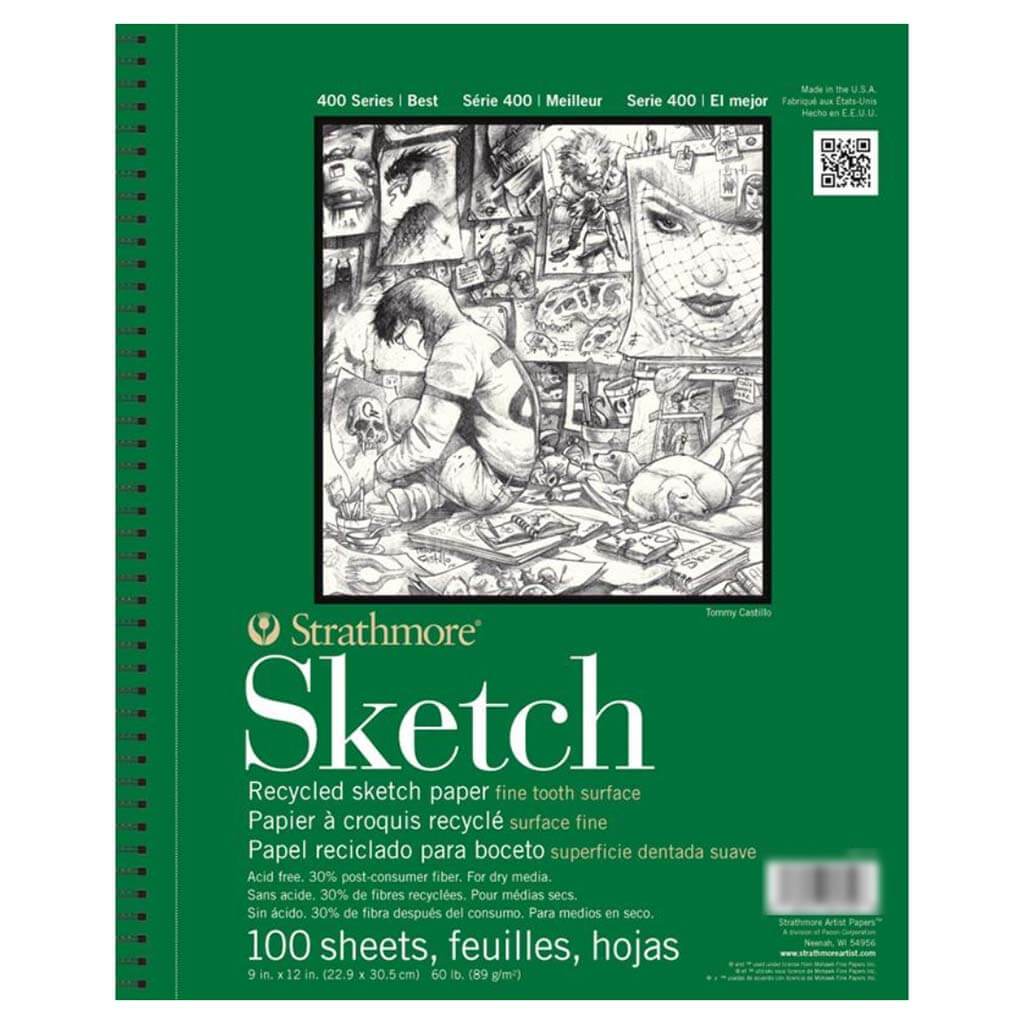 Strathmore 400 Series Recycled Paper Sketch Pad 3.5in x 5in Portrait, 100 Sheets