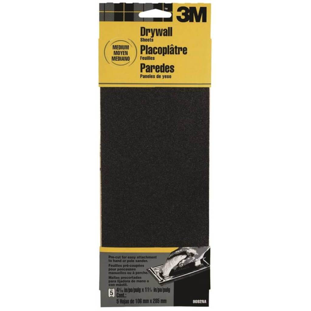 Sandpaper, 100-Grit, Medium, Silicone Carbide 4-3/16 x 11in 