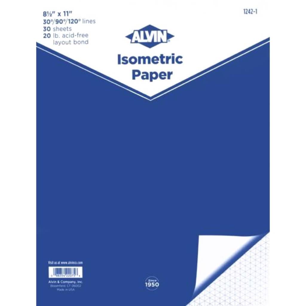 Isometric Paper Pad 8.5in x 11in 30 Sheets