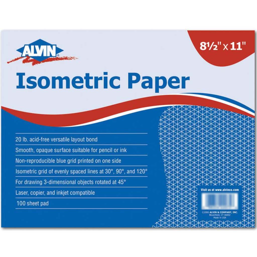 Isometric Paper Pad 8.5in x 11in 100 Sheets