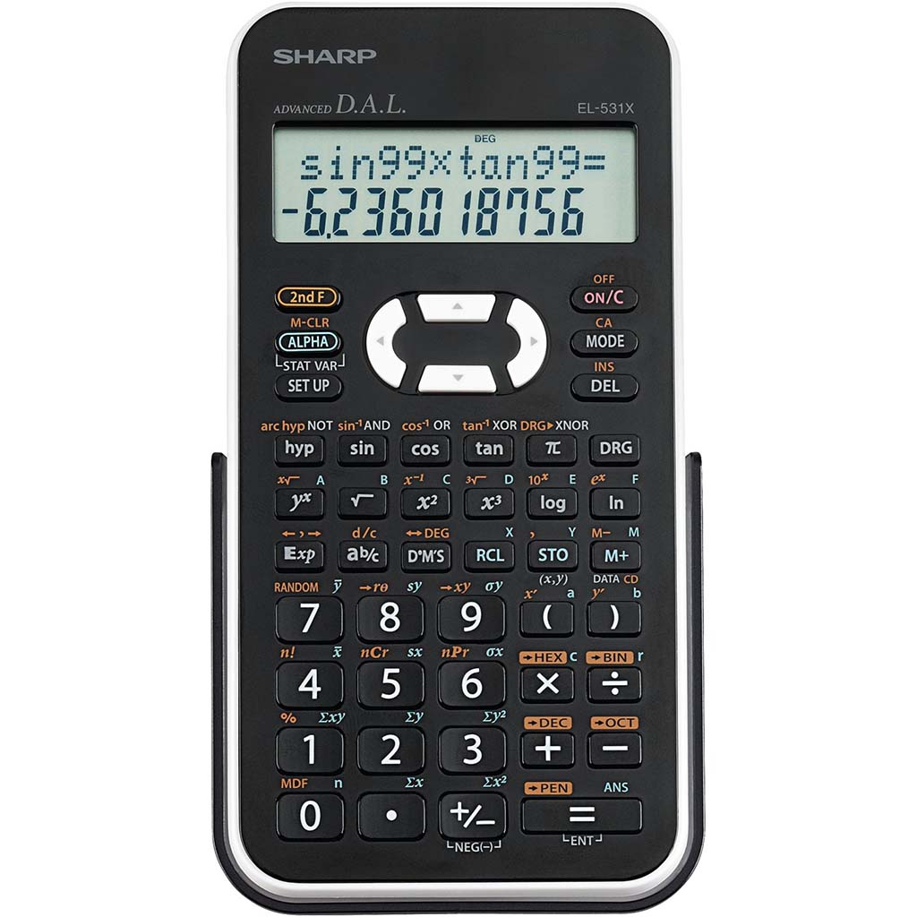 12 Digit Scientific Calculator, Black/White 