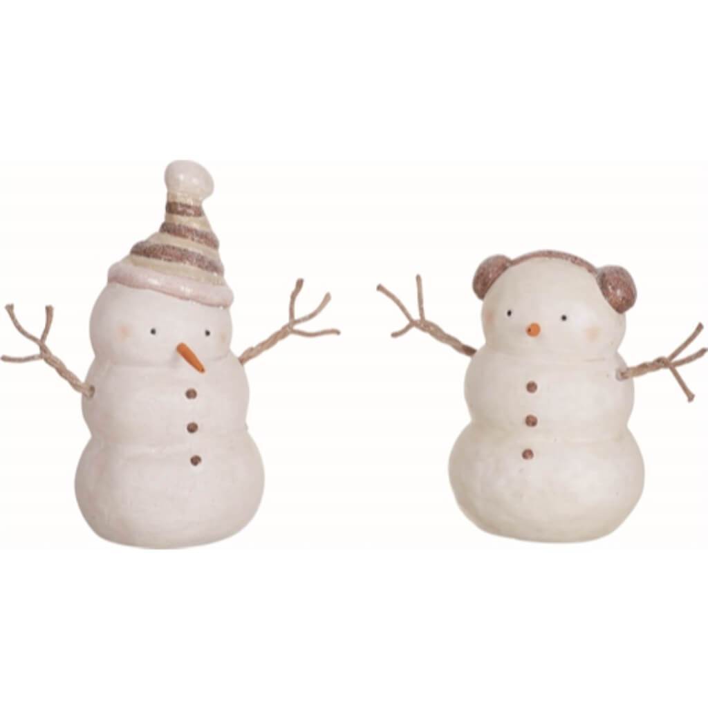 Wire Carrot Nose Snowman Set of 2 
