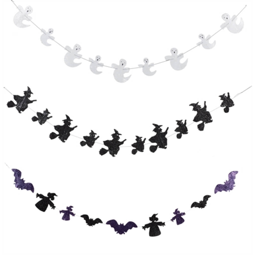 Garland 5ft Styro Glitter Halloween 