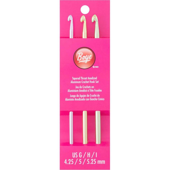 Boye Aluminum Crochet Hook Set Sizes G6 To I9