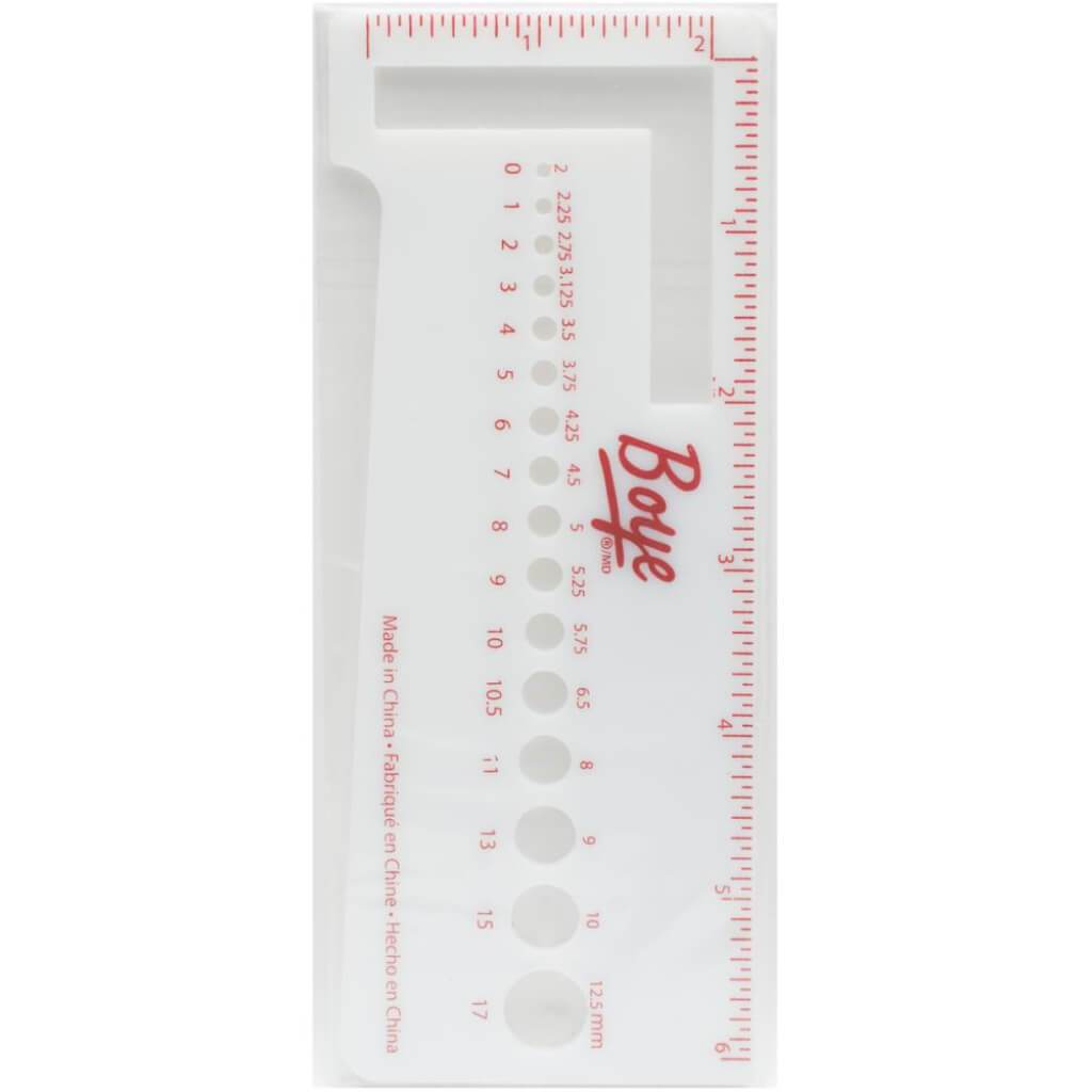 Boye Plastic Knit Gauge with 6in Ruler and 2in Stitch Measure