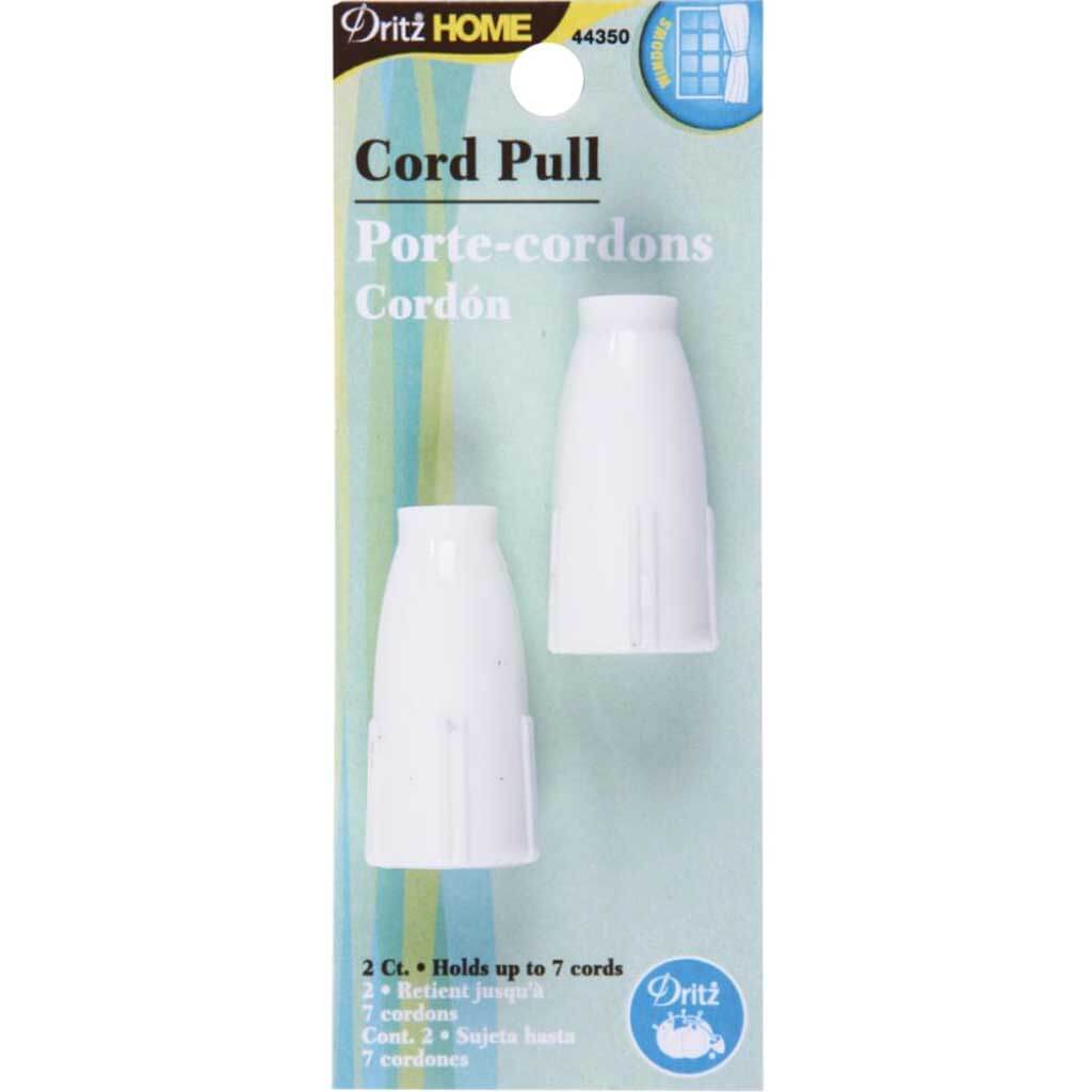 Dritz Home Cord Pulls Large 1.5in x .5in 2/Pkg White