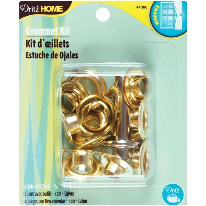 Dritz Home Grommet Kit .4375in with Stud Setter 10/Pkg Brass