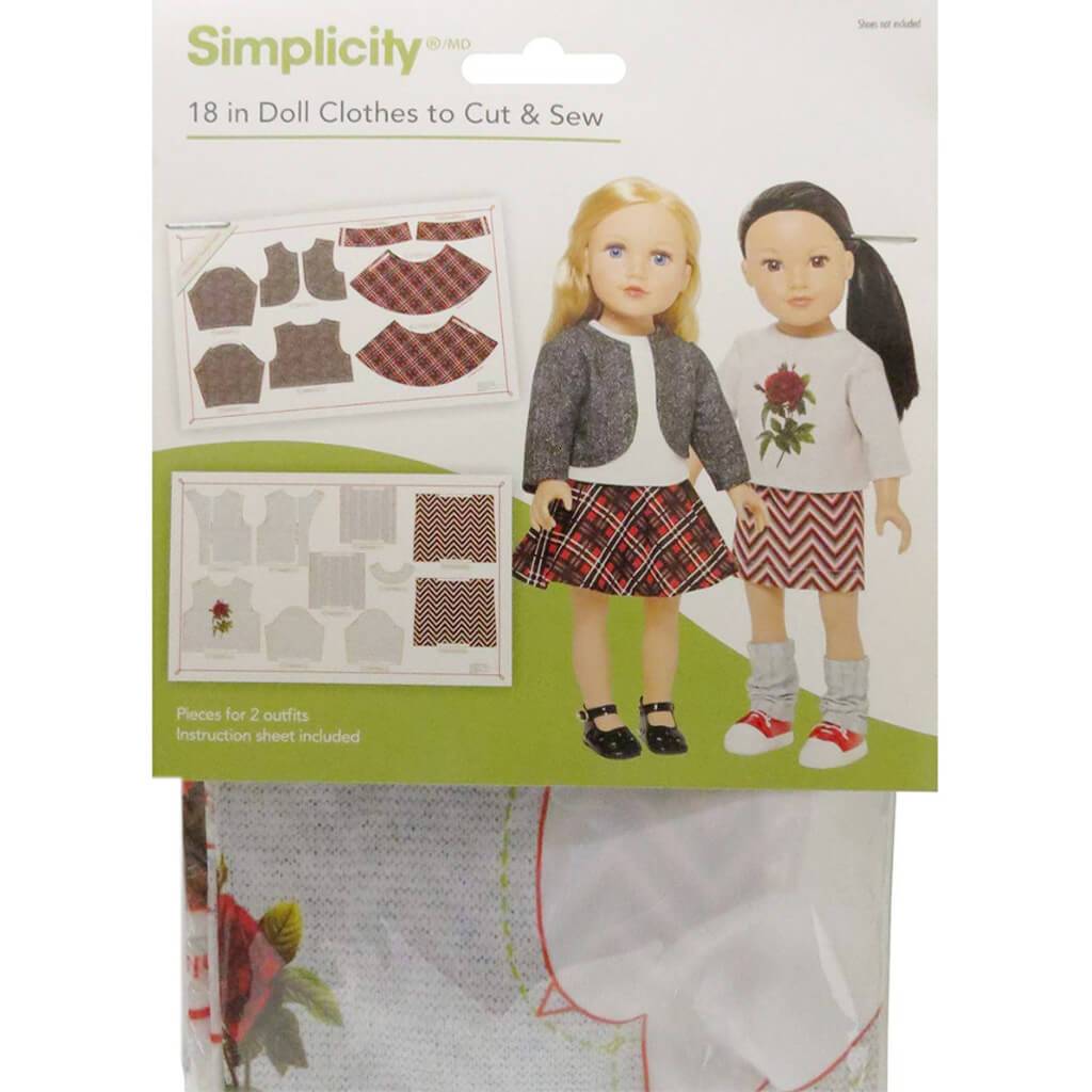 Simplicity 18in Doll Clothes To Cut and Sew Tailored Traditions