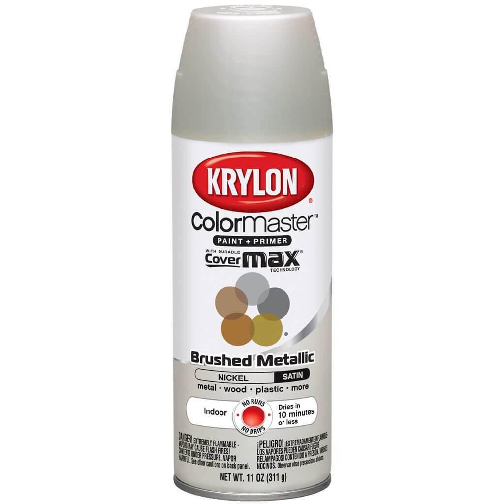 Paint &amp; Primer Brushed Metallic Spray Paint Satin 11oz