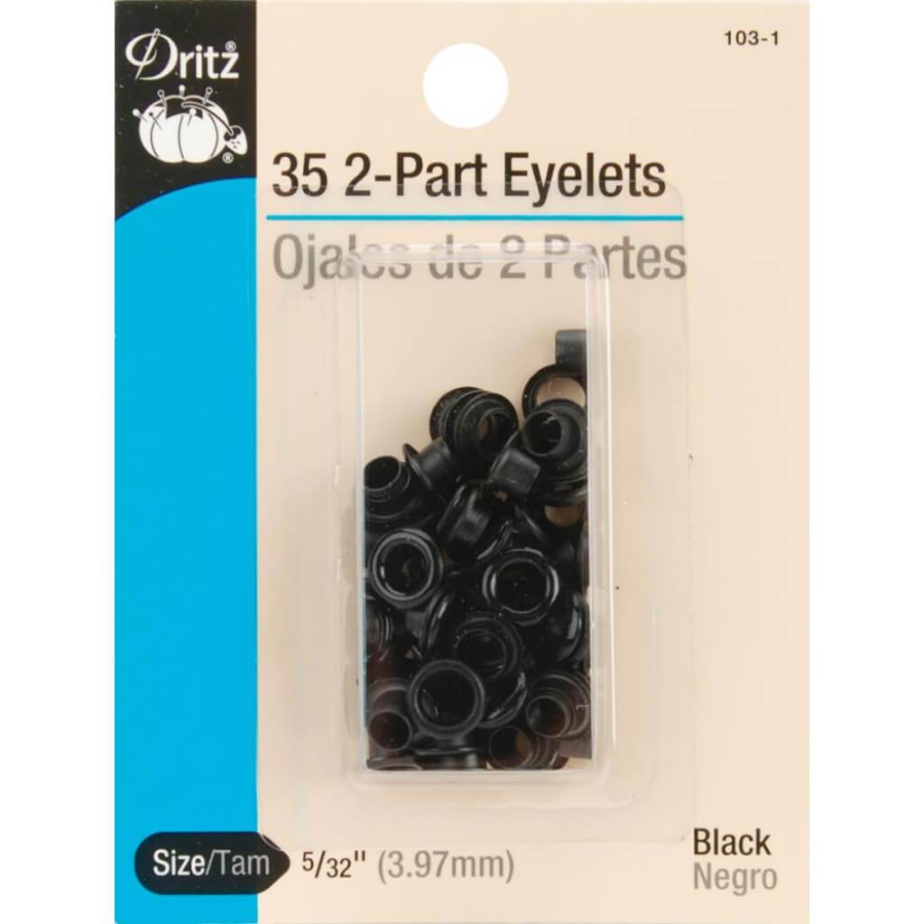 Dritz 2-Part Eyelets 5/32in 35/Pkg Black