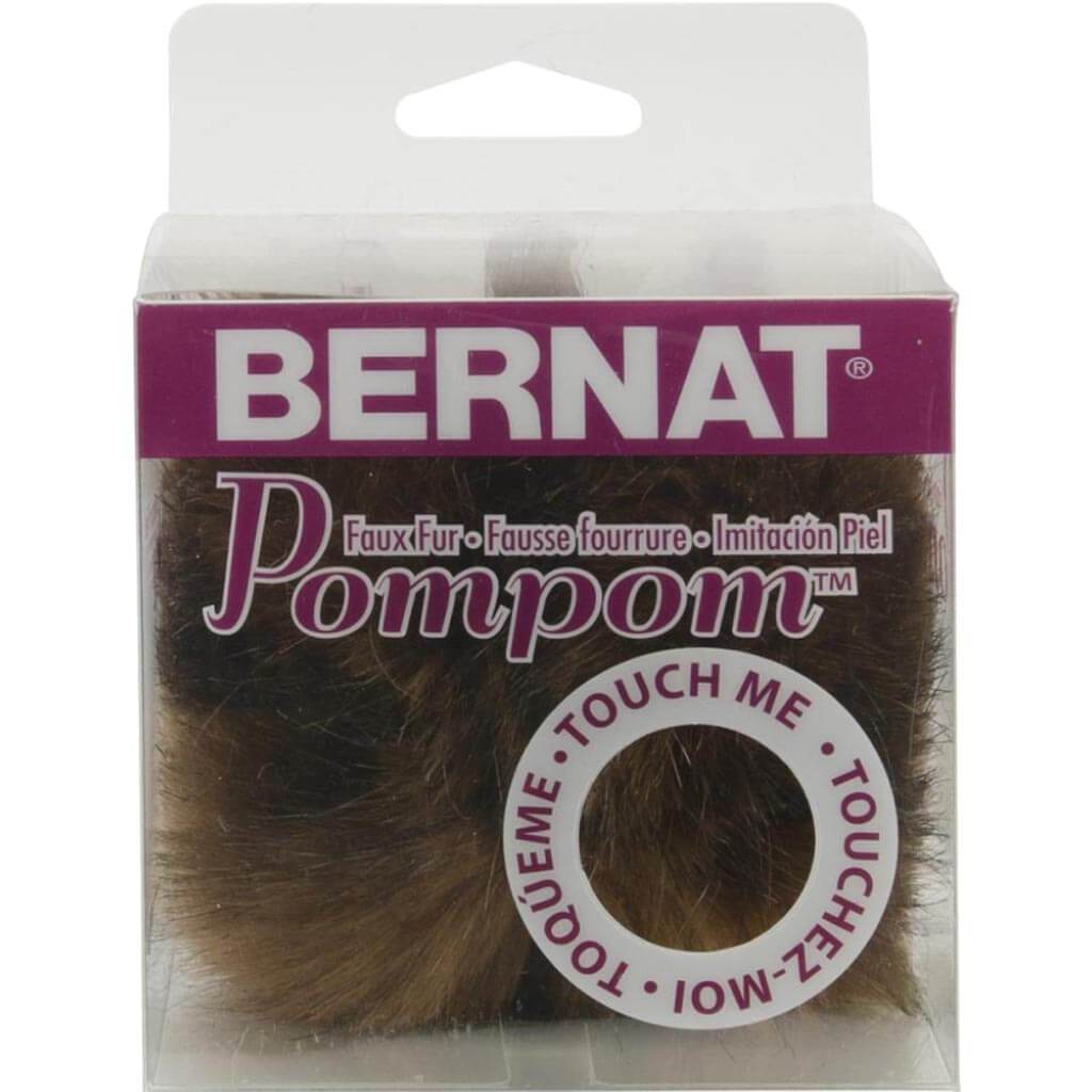 Bernat Faux Fur Pompom 1/Pkg Brown Muskrat