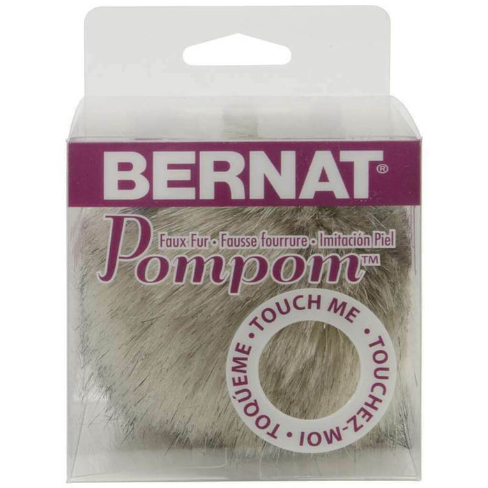 Bernat Faux Fur Pompom 1/Pkg Grey Linx