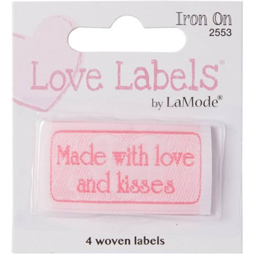 Blumenthal Iron-On Lovelabels 4/Pkg Made With Love And Kisses