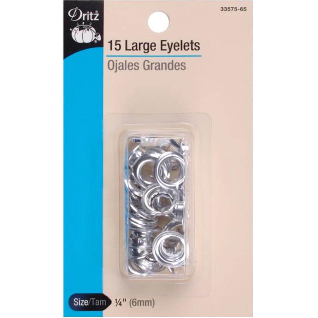 Dritz Eyelets 1/4in 15/Pkg Nickel