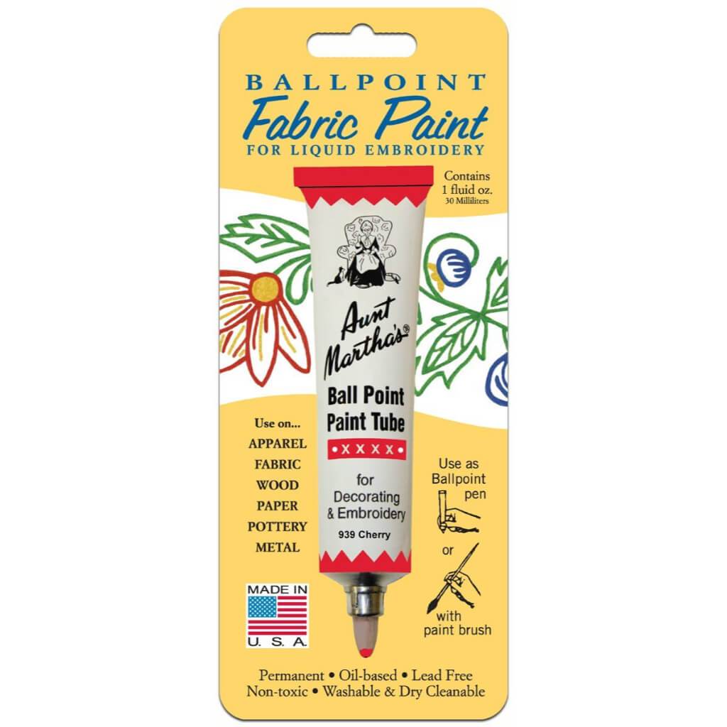 Aunt Martha&#39;s Ballpoint Paint Tube 1oz Cherry