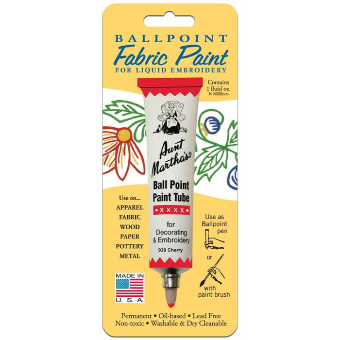 Aunt Martha's Ballpoint Paint Tube 1oz Cherry