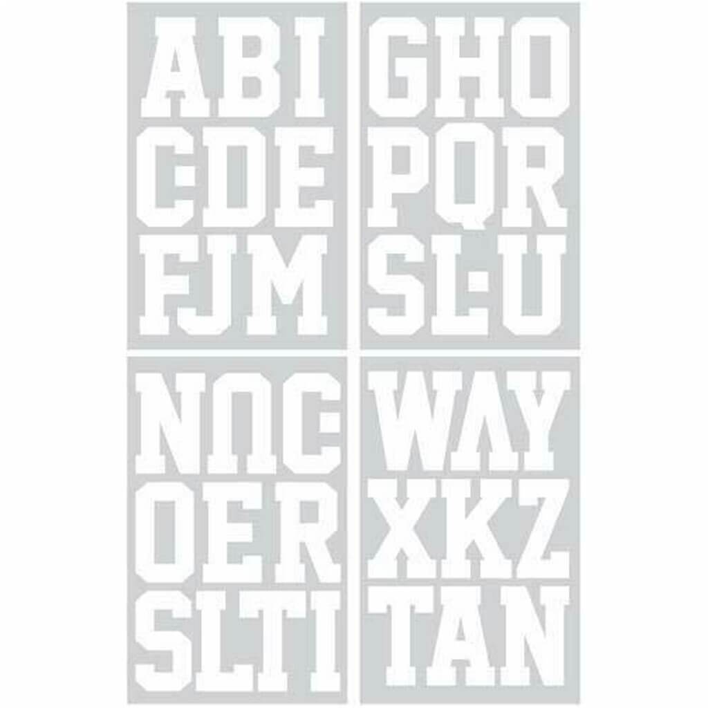 SEI Sport Letter Transfers 3in 4 Sheets/Pkg White