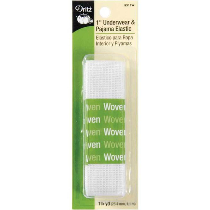 Underwear & Pajama Elastic 1in x 1-1/4yd White