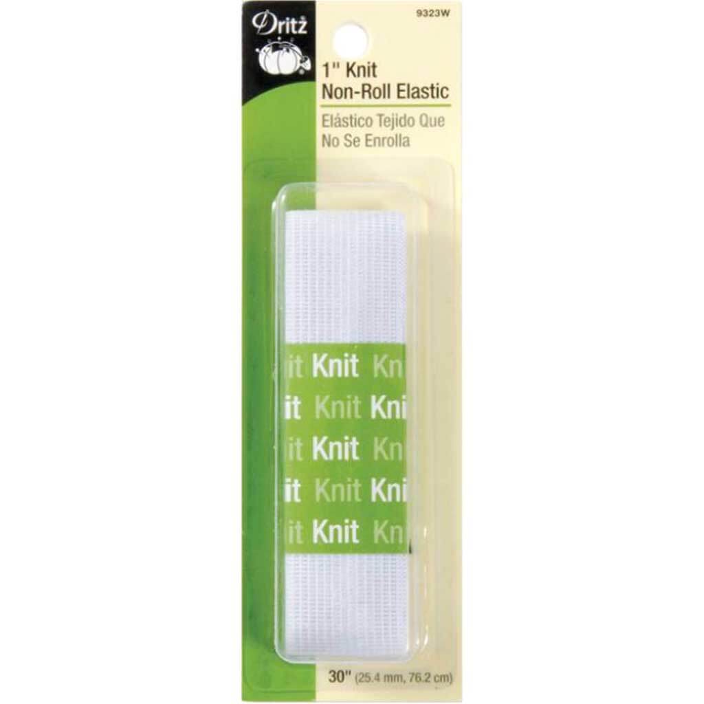Non-Roll Knit Elastic 1in x 30in White