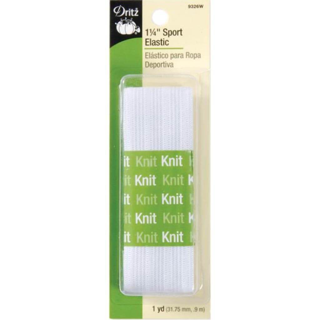 Knit Sport Elastic 1-1/4in x 1yd White