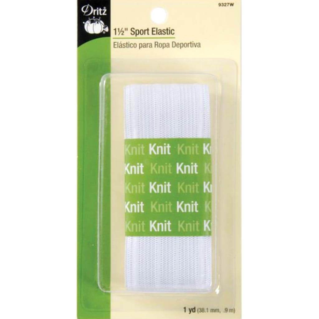 Knit Sport Elastic 1-1/2in x 1yd White