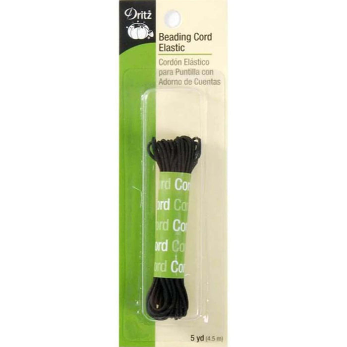 ELASTIC CORD BEADING BLACK 