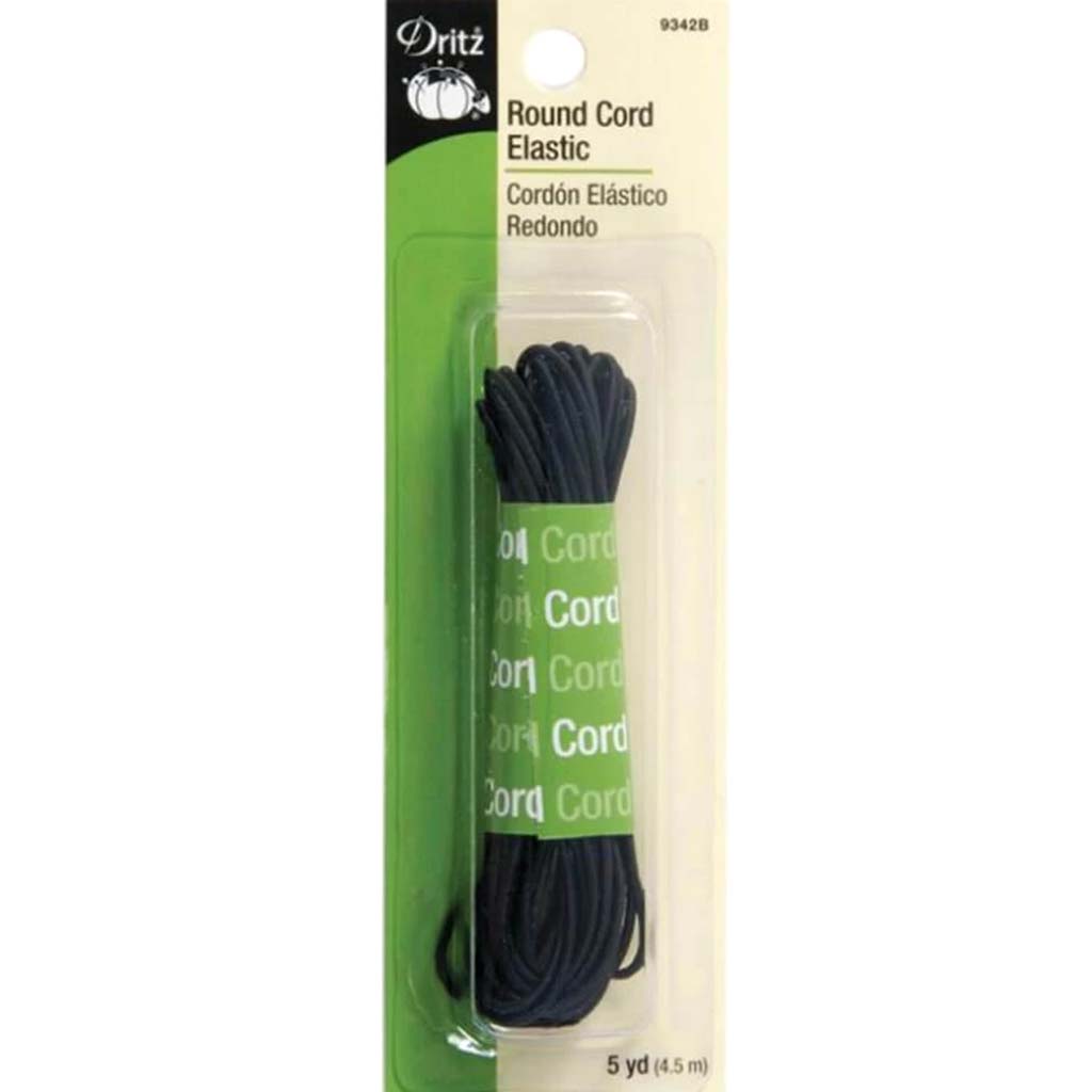 Round Cord Elastic 5yd Black