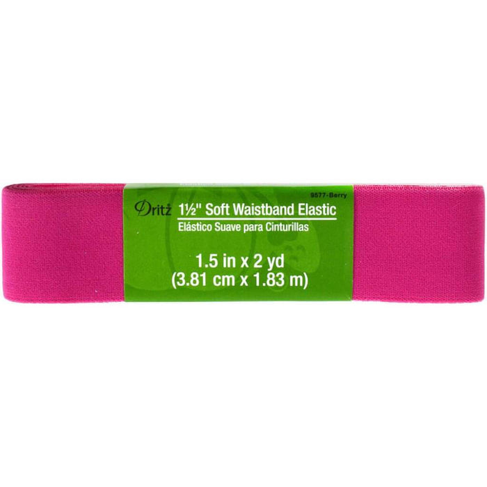 Soft Waistband Woven Elastic 1-1/2in x 2yd Berry