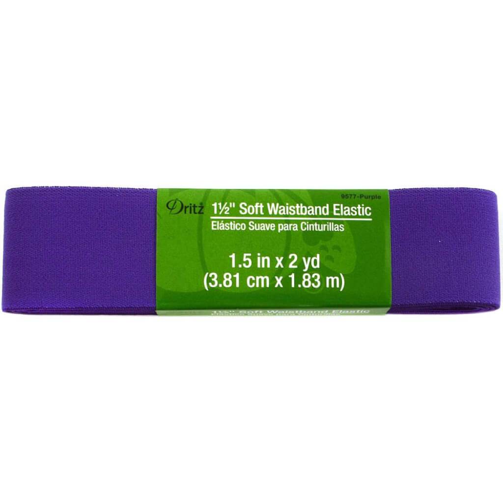 Soft Waistband Woven Elastic 1-1/2in x 2yd Purple