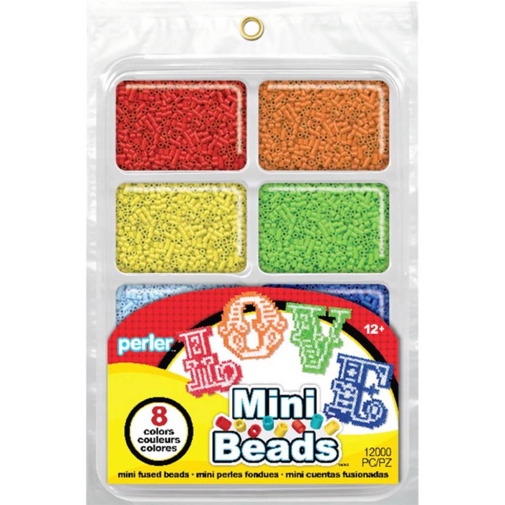 Perler Mini Beads Fused Bead Tray Rainbow 8,000pc