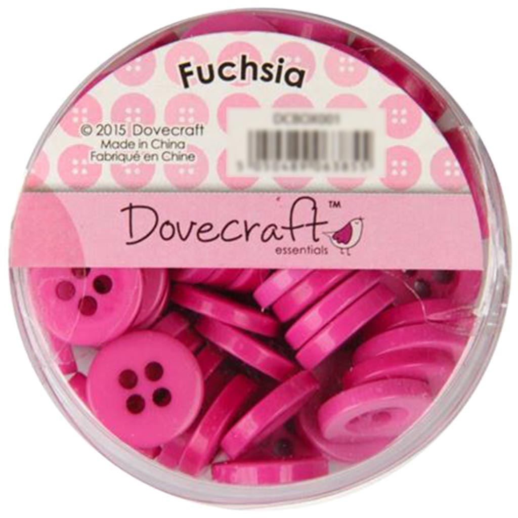 Dovecraft Classic Round Plastic Buttons 60pcs