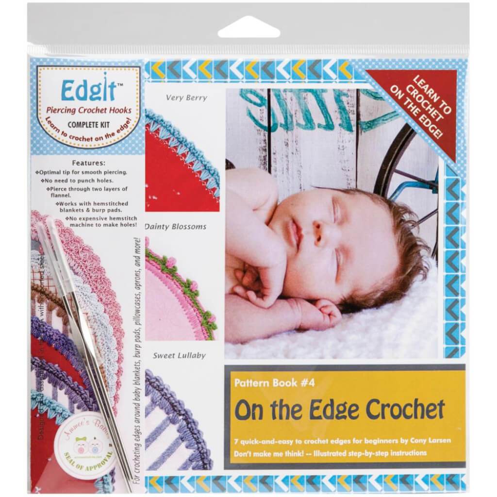 Edgit Piercing Crochet Hook &amp; Book Set On The Edge Crochet