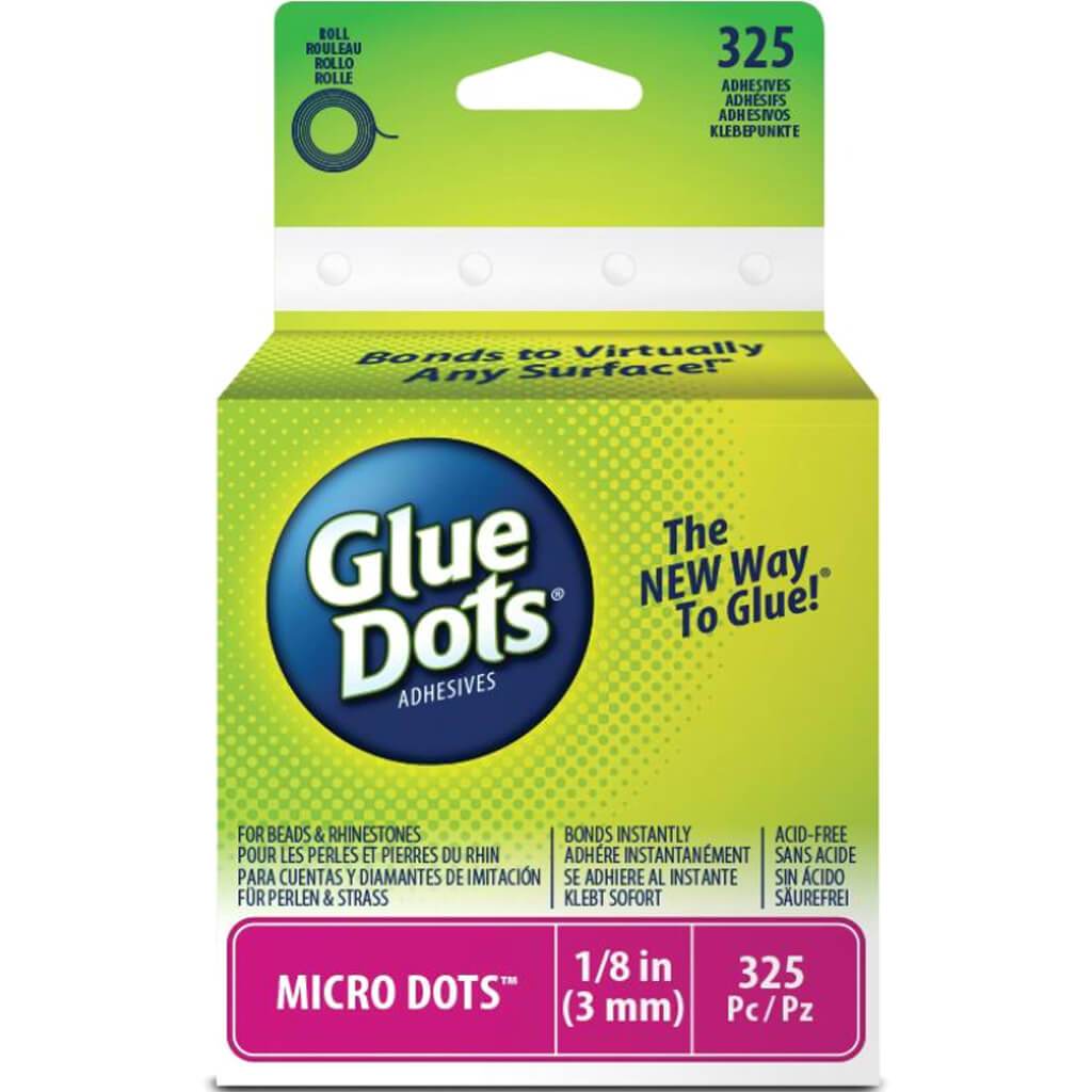 Glue Dots Micro Dots Roll Clear .125in 325pcs