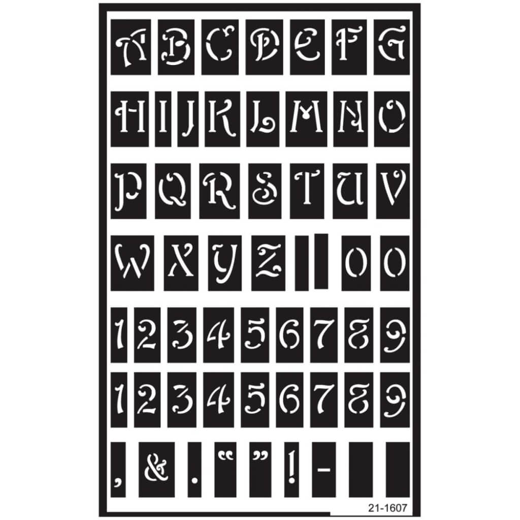 Over 'N' Over Reusable Stencils 5in x 8in Large Alphabet