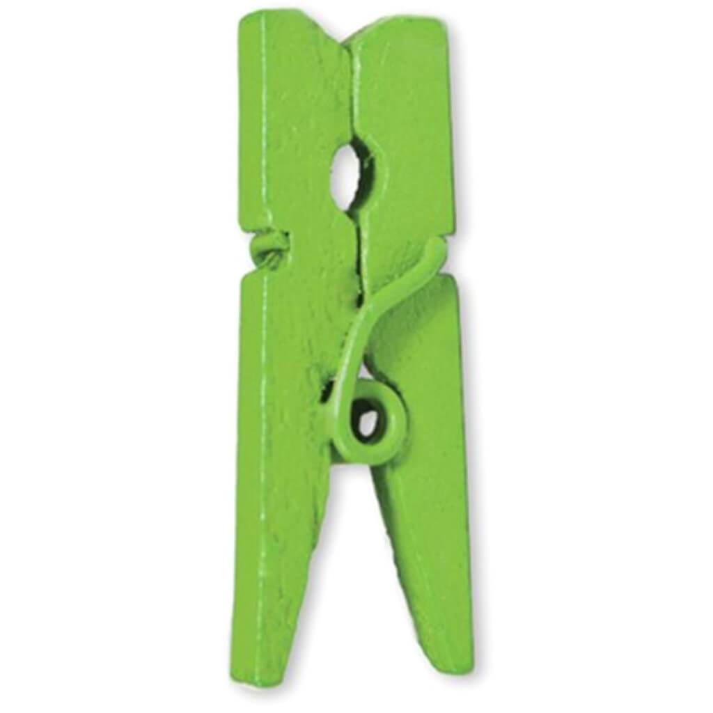 Mini Clothespins 1in Lime Green 25pcs