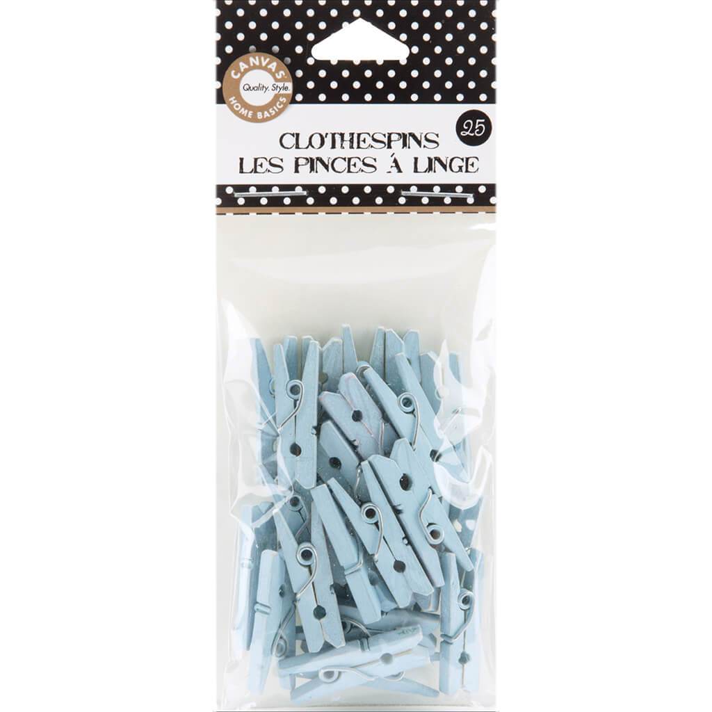 Mini Clothespins 1in Light Blue 25pcs