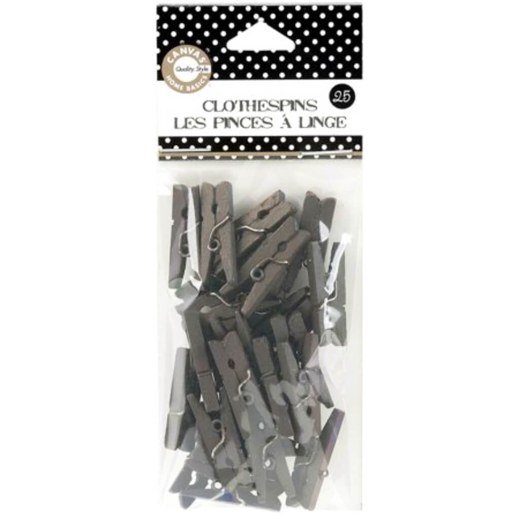 Mini Clothespins 1in Chocolate 25pcs