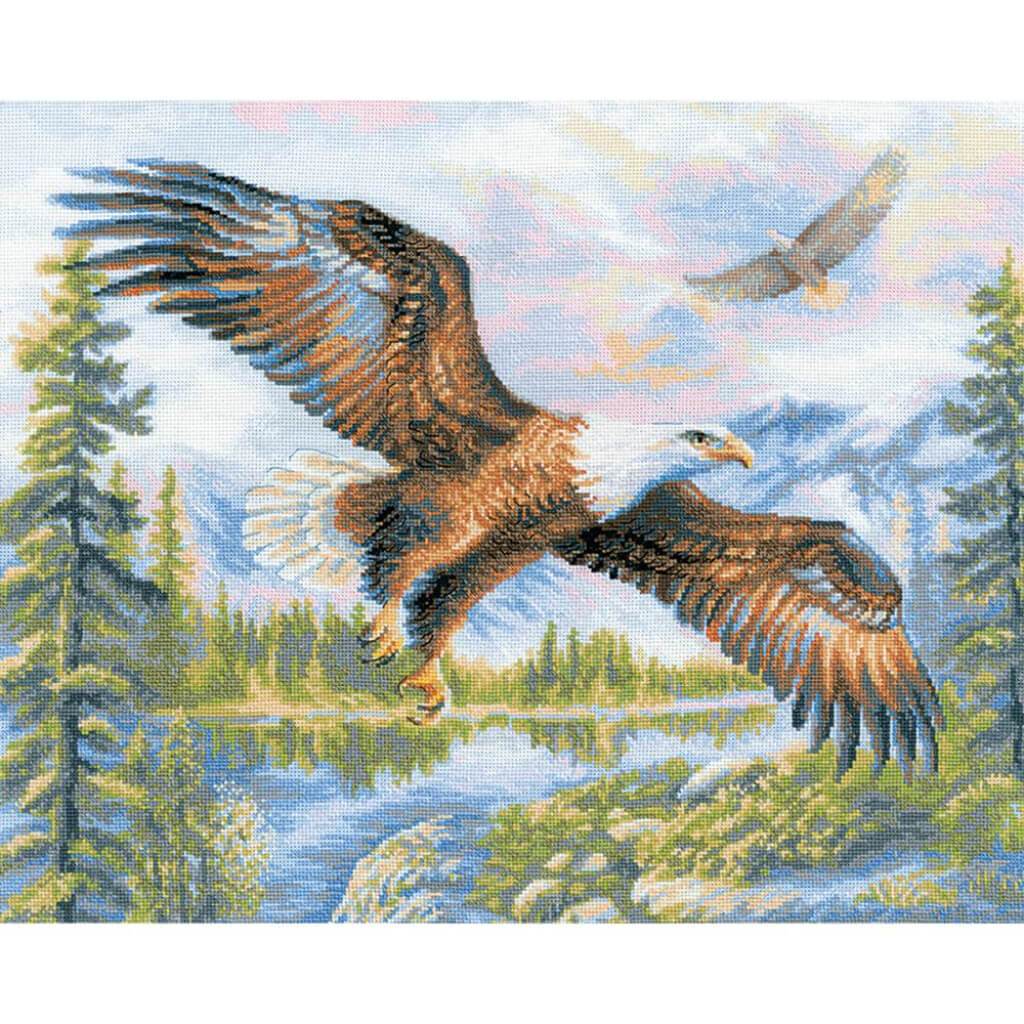 RIOLIS Counted Cross Stitch Kit 19.75in x 15.75in Free Fall 14 Count