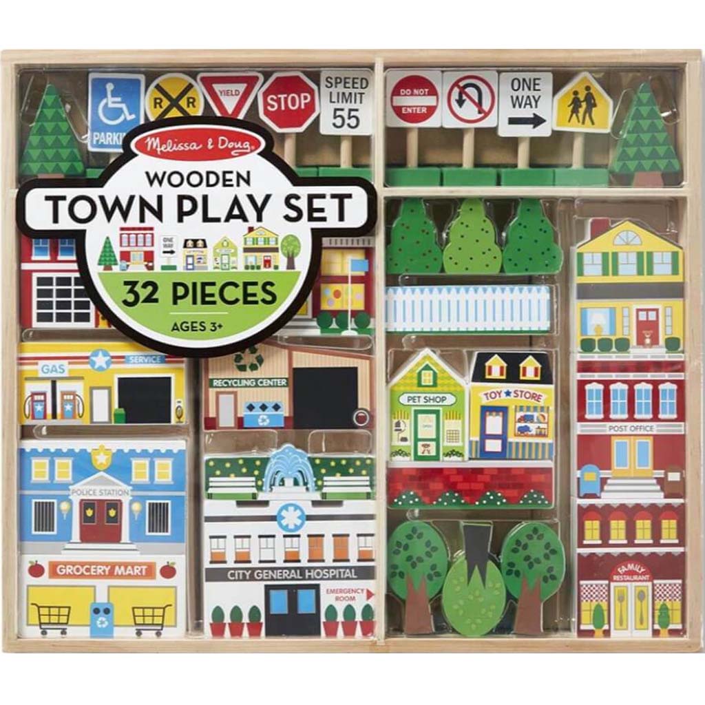 Wooden Town Play Set 