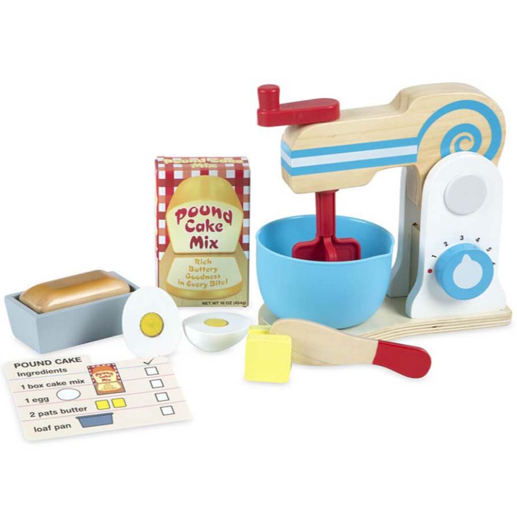 Wooden Make-A-Cake Mixer Set 