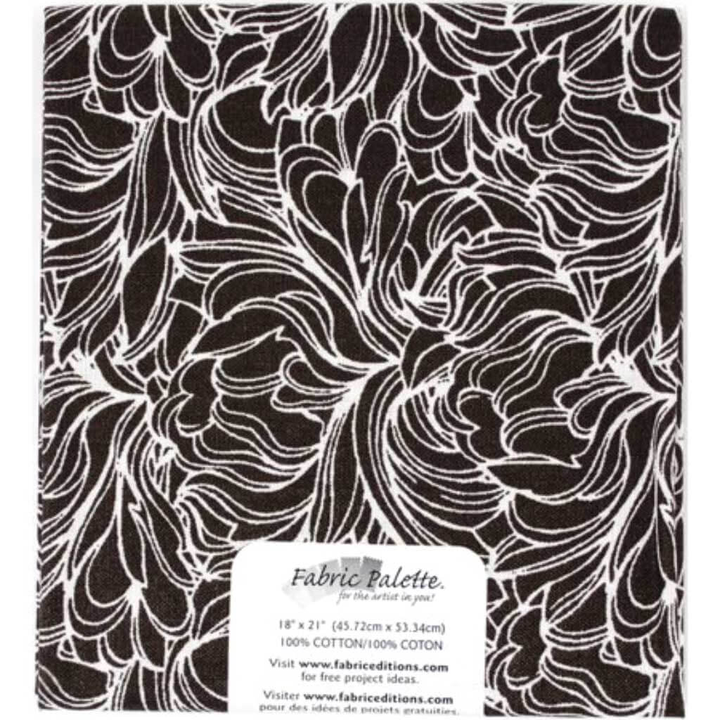 Melodic Floral Precut 18in x 21in Melodic Floral 4 - Black