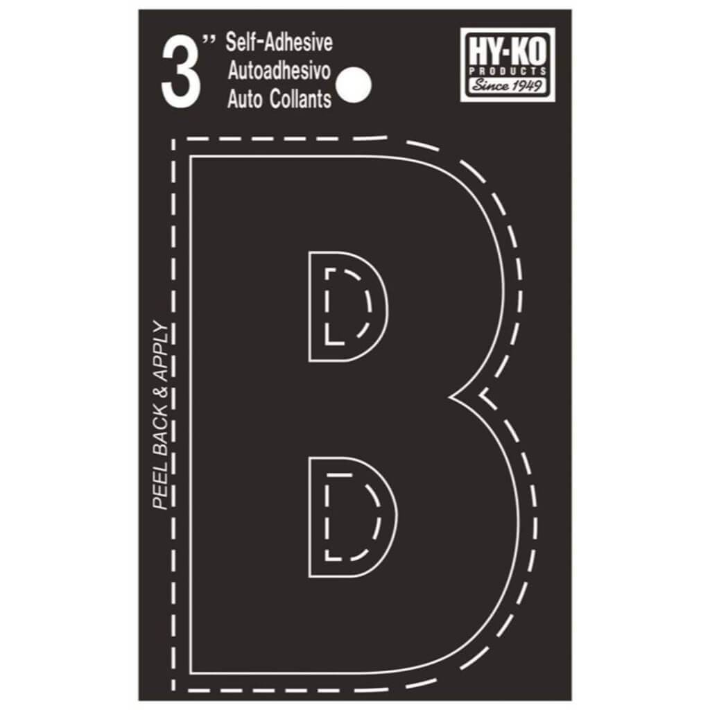 Black Vinyl Letter B 3in 