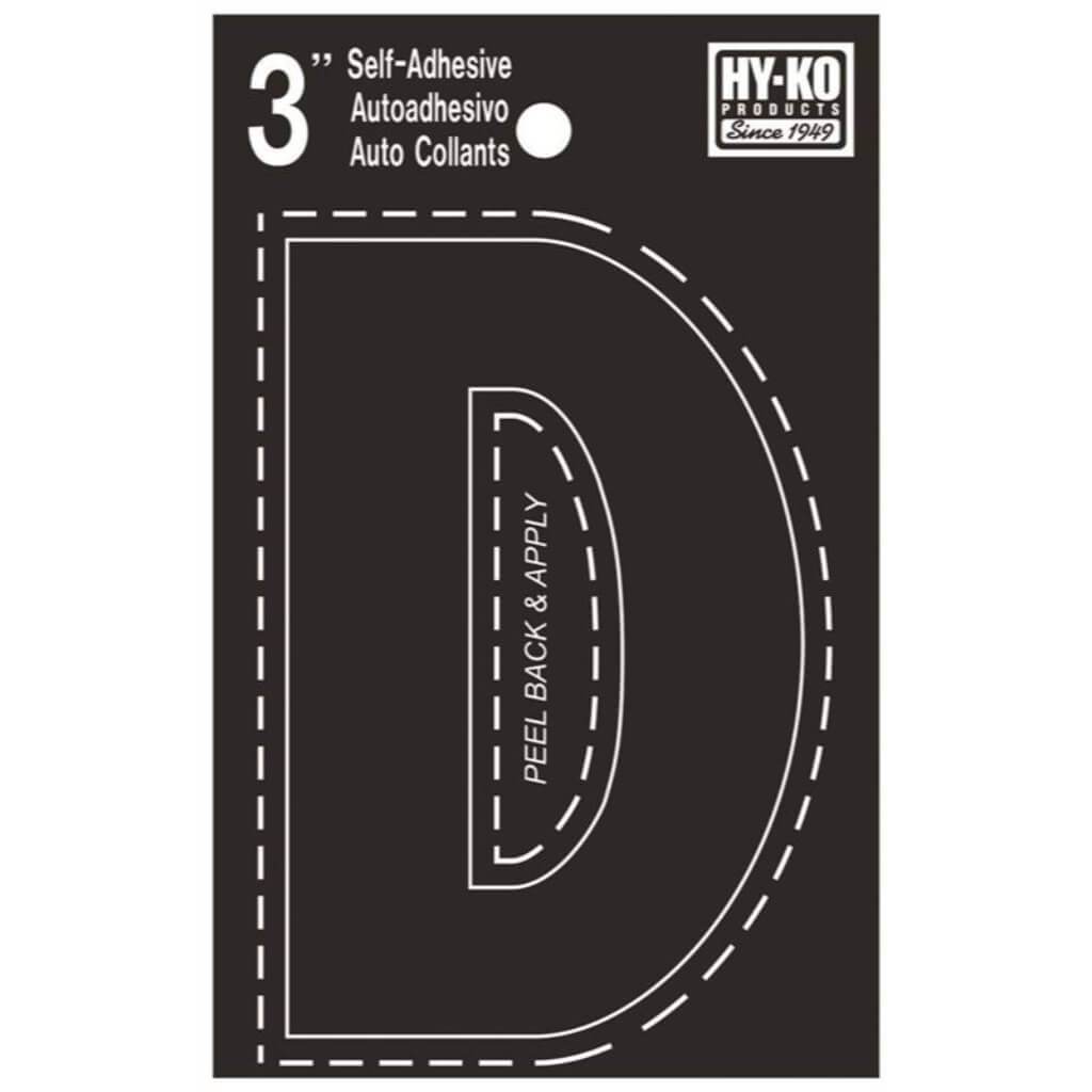 Black Vinyl Letter D 3in 