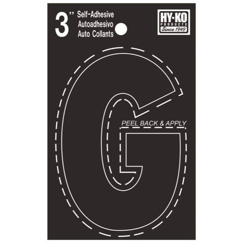 Black Vinyl Letter G 3in 