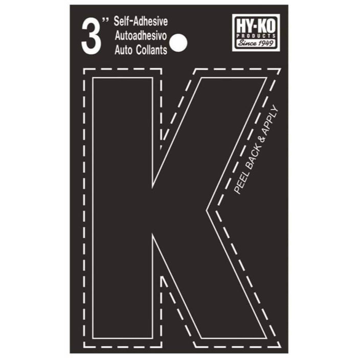 Black Vinyl Letter K 3in 